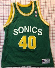 Vintage CHAMPION Seattle SONICS Shawn KEMP #40 Jersey Mens Sz 44 Green NBA