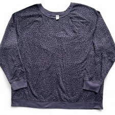 Old Navy Leopard Print Crewneck Sweater Grey Black Size XXL