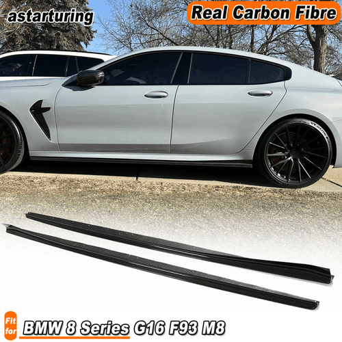 Faldones laterales de carbono real labio alerón para BMW Serie 8 G16 840i M8 F93 19-24 - Imagen 1 de 14