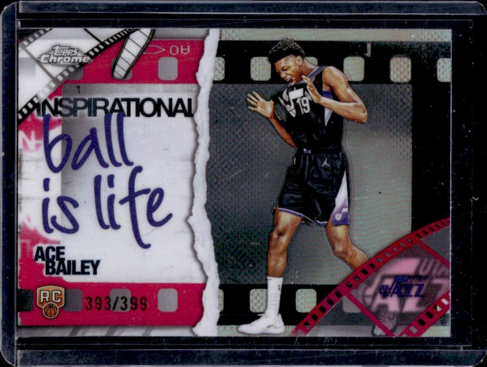 2025-26 Topps Chrome Ace Bailey Inspirational RC Magenta Refractor #/399 Jazz