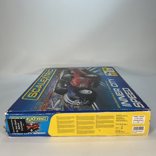 Scalextric Racing Car Set Inner City Speed 1:32 Mini Cooper Blue Red Boxed - Picture 23 of 23