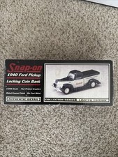 Snap On Tools 1940 Ford Pickup Locking Coin Bank Die Cast Limited Edition. F2 