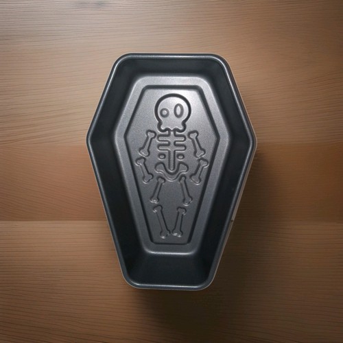 Pre-Seasoned Halloween Skeleton Coffin Cake Pan Loaf Pan EC