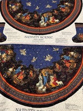 NEW CHRISTMAS NATIVITY Cut & Sew 52" Quilted Tree Skirt & 2 STOCKINGS Cranston