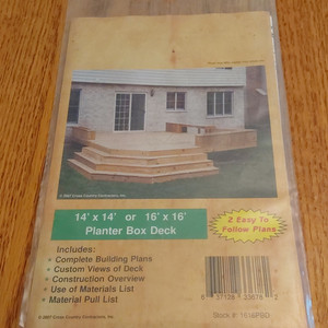 Cross Country Contractors 14'x14' or 16'x16' Traditional Planter Box Deck Plans