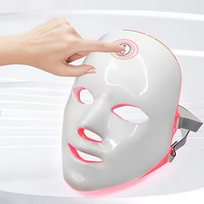 LED Facial Mask Skin Rejuvenation 7 Color Light Therapy Lamp Tools New in Box