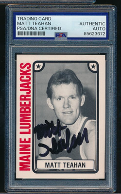 1980-81 TCMA CBA Maine #44 Matt Teahan signed autograph PSA/DNA black sharpie