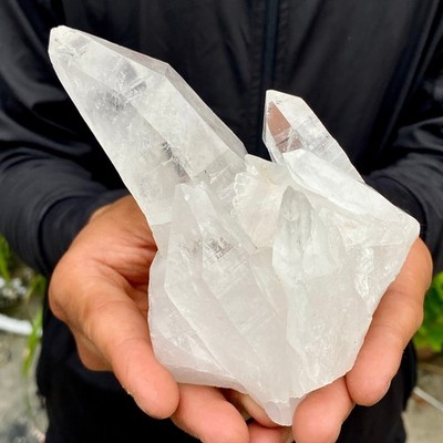 457G  A+++ Natural white Crystal Himalayan quartz cluster /mineralsls
