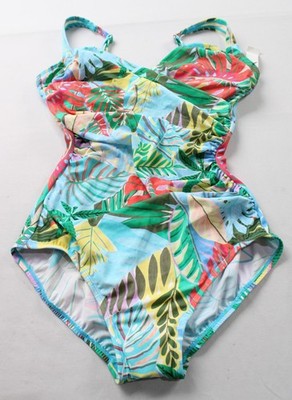 Talbots X Miraclesuit Womens Sanibel Swim One-Piece CG2 Paradise Foliage Size 10