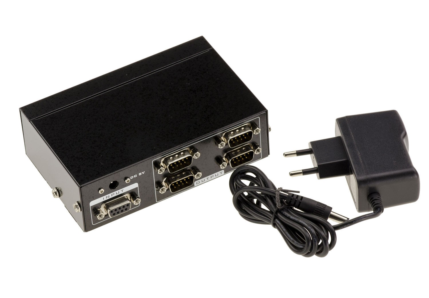 Splitter RS232 4 ports duplicateur de signal serie DB9 noir
