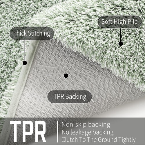 Bathroom Rugs Sets 2 Piece, Soft Absorbent Bath Mat and U-Shaped Toilet Rug w... - Picture 7 of 8