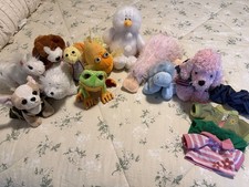 Webkinz Lot of 11 with Outfits No Codes Plush Toys Stuffed Animals