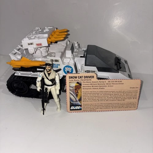1985 Snow Cat w/ Frostbite Complete GI Joe Vehicle & Figure Unbroken File Card