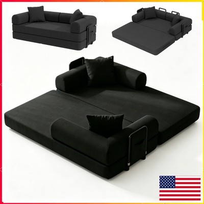 80'' Queen Convertible Sofa Bed, No Assembly Modern Boneless Couch Sofa in Box