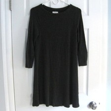 Lou & Grey SignatureSoft Dark Grey T-Shirt Dress A-Line Size XS 3/4 Long Sleeves
