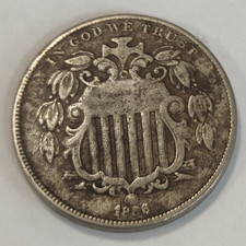 1866 Shield Nickel 5 Cents with Rays United States of America Old Coin US