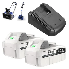 2X 6.0Ah Battery Only/Charger/Kit for Snow Joe + Sun Joe 24V IONMAX Batteries