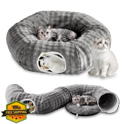Yaning Grey Round Cat Tunnel