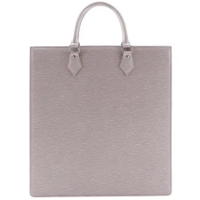 LOUIS VUITTON Sac Plat Handbag Tote Bag M5207B Leather Lilac Light Purple Ha