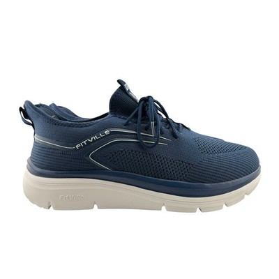 FitVille Herren Gr. UK 8,5 Extra Wide Cloud Strider V1 Sneaker Navy Weiß Sehr guter Zustand