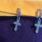 Jeweled Cross Hoop Earrings — photo 2