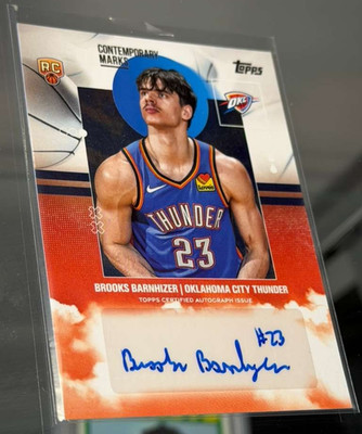 Brooks Barnhizer 2025 Topps Oklahoma City Thunder Rookie Autograph Card CM-BB