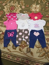 Baby Girls Sz Newborn Lot Of 3 Outfits, 9 Pieces
