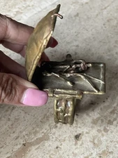 RARE Vintage Pal Kepenyes Brutalist Brass Cuff Bracelet Unique Mexico