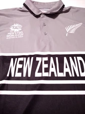 CANTERBURY Polo Style 100 Polyester 2XL BLACKCAPS WHITEFERNS Shirt WORLD CUP NWT