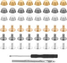 26 Pcs Handbag Purse Feet Nailhead Brass Studs Screw-Back Rivets for DIY Leather