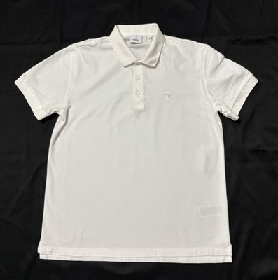 BURBERRY Polo Shirt L Large White | eBay