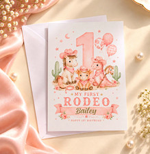 Created for Keeps Co. Personalised My First Rodeo 1st Birthday Card w/ Envelope