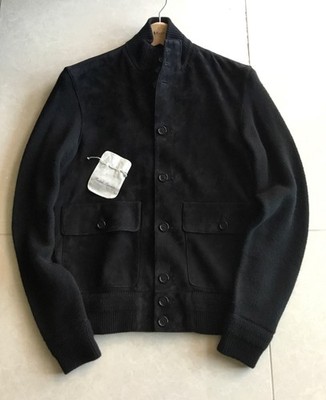 $2995 Ralph Lauren Purple Label Black Cashmere Suede Leather