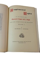 Richard F Burton Supplemental Nights Thousand and One Nights Volume 5 #425