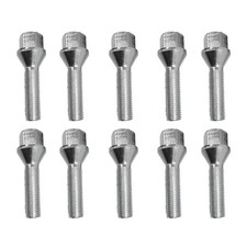 10x Radschrauben M12x1,5 40mm Kegelbund 60° Silber für Renault 5 E-Tech Arkana 4