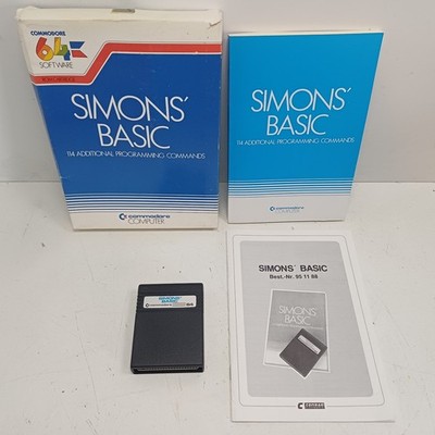 Commodore C64 Simons' Basic Boxed Rom Cartrige Manual GETESTET 95 11 68