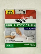 Magic Peel  Stick Caulk For Tub  Wall - Narrow 7/8"  11" New White