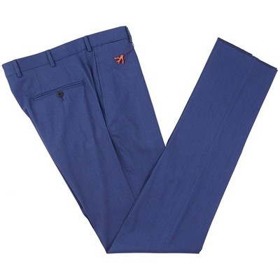 Isaia Slim-Fit 'Sanita' Blue Lightweight Wool-Silk Dress Pants 32 (Eu 48) NWT