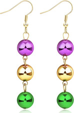 Mardi Gras Earrings Outfit for Women Shirts Accessories - Lightweight Beads Fest