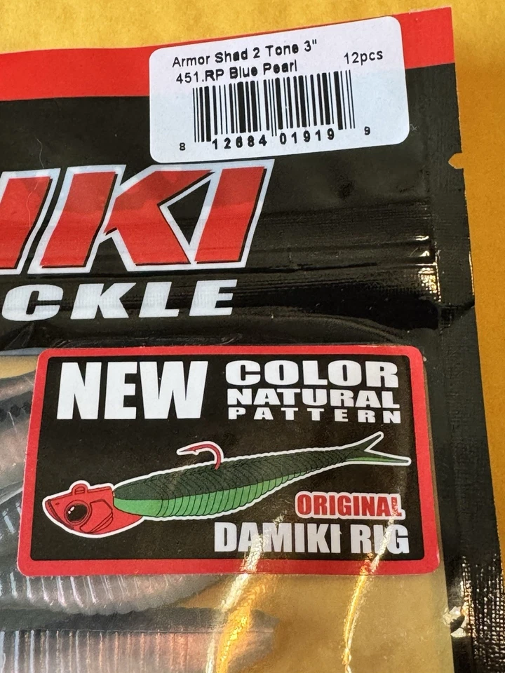 Lote de 2 iscas Damiki 3” Armor Shad RP Pro azul - Imagem 3 de 4