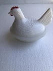 New ListingVintage Milk Glass Small Hen On Nest
