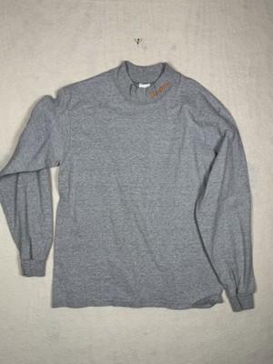 Hooters Heather Gray Long Sleeve Turtleneck Size Medium Cotton Deluxe Embroidery
