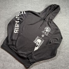 Airwalk Mens Small Black Hoodie Pockets Logo Comfortable Jacket