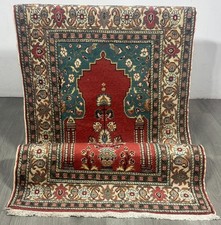 Kayseri Gebets Teppich GEREINIGT Orientteppich Perserteppich 132cmx88cm G0200