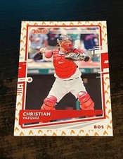 CHRISTIAN VAZQUEZ 2020 Panini Donruss Baseball ON FIRE EMOJI #d /75 Red Sox