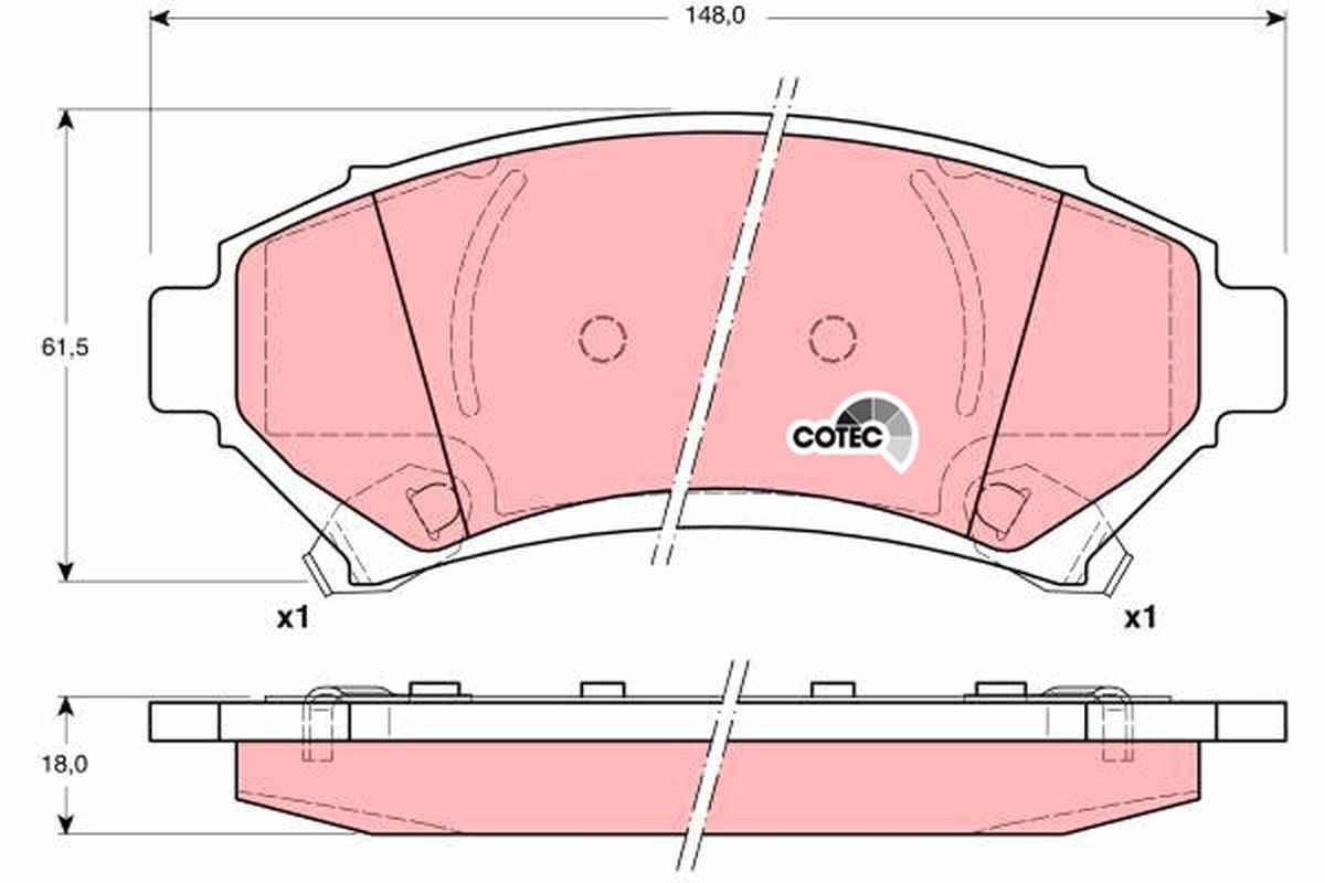 Plaquettes de frein TRW GDB1308 pour Opel et Chevrolet Mega
