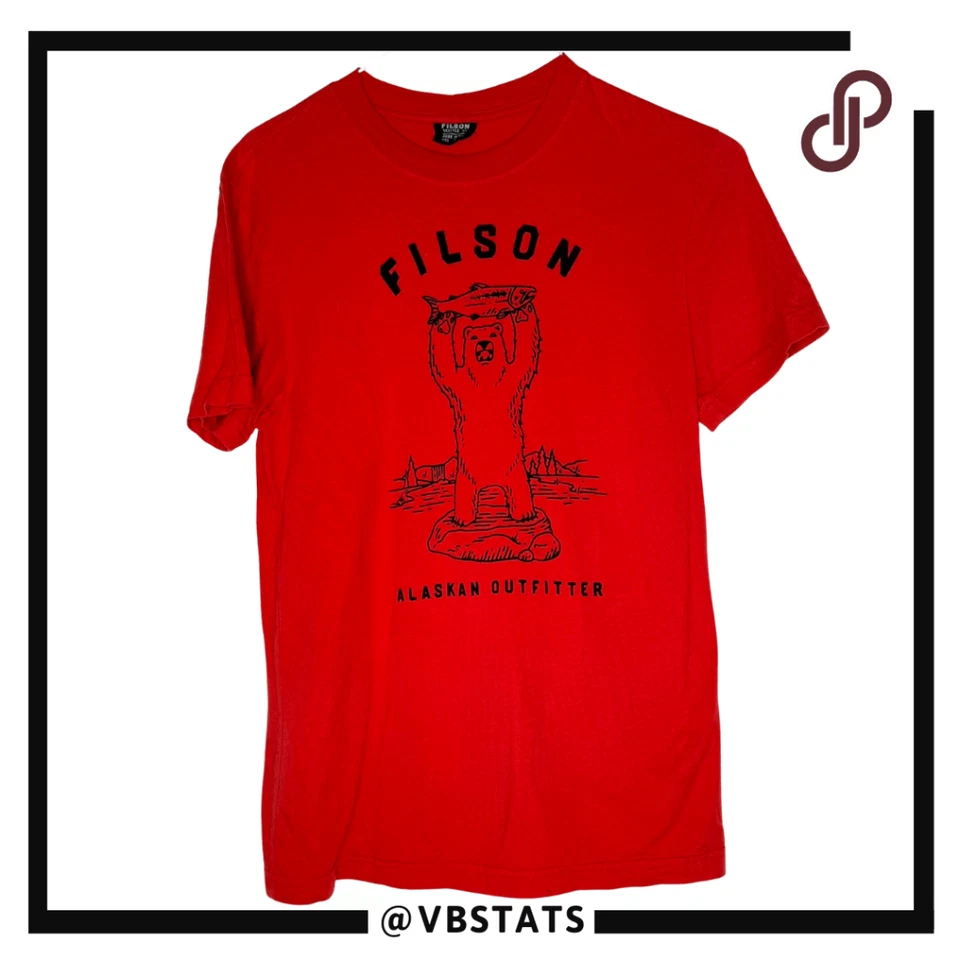 Filson Men's Lightweight Outfitter Graphic Bear Salmon T-Shirt Red Size Small - Image 2 of 4
