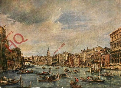 AK::Francesco Guardi, Venedig, Venezia, Canal Grande mit Rialtobrücke