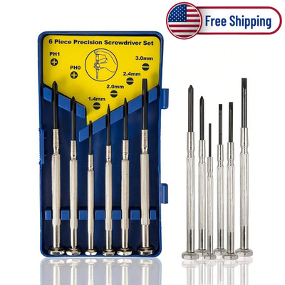 6Pcs Precision Screwdriver Set 6 Sizes Mini Eyeglass Watch Phone Repair Tool Kit