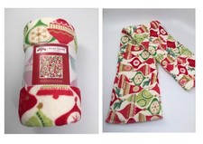 Holiday Time Plush Throw Christmas Ornaments 50 x 60 inches Blanket